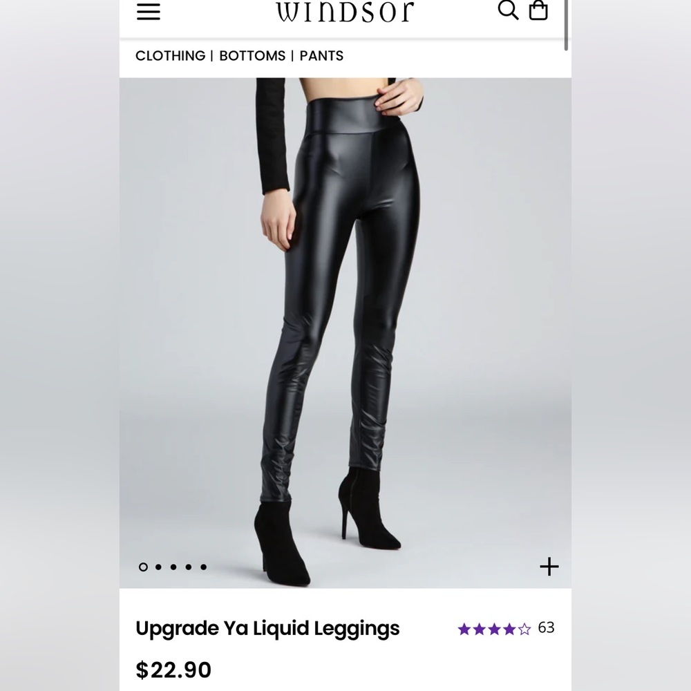 Black faux leather leggins - small - windsor